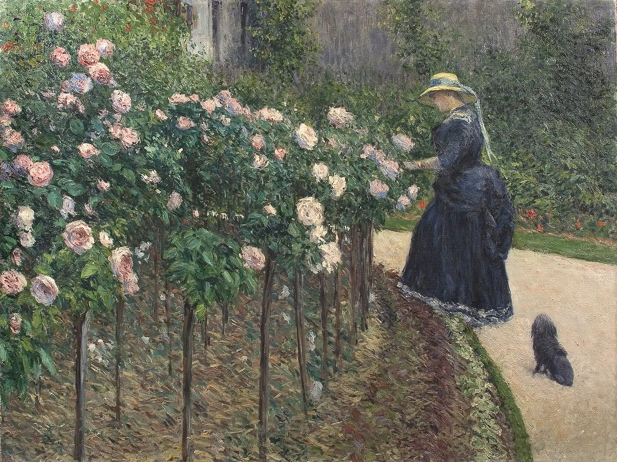 Rózsák, kert a Petit Gennevilliersnél – Gustave Caillebotte (1848-1894). olajfestmény alkotó: Gustave Caillebotte