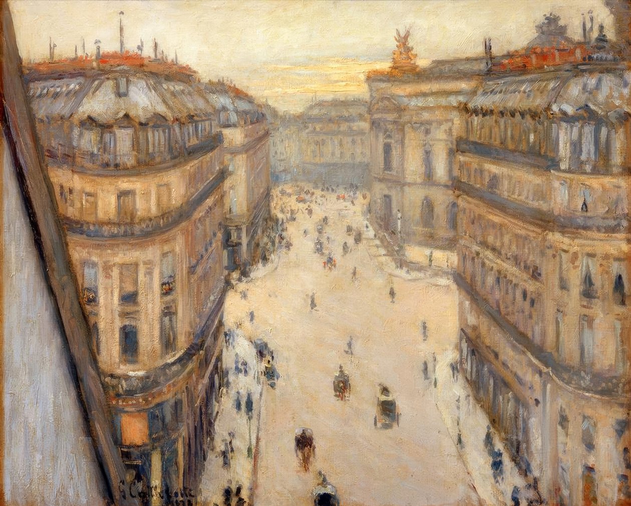 Rue Halévy, kilátás a hatodik emeletről alkotó: Gustave Caillebotte