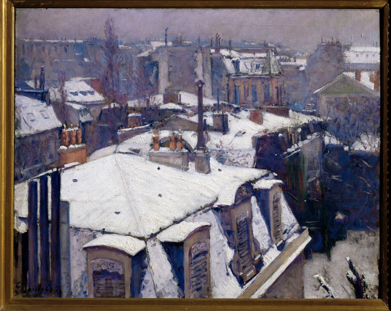 Snow on roofs (festmény vászonra) alkotó: Gustave Caillebotte