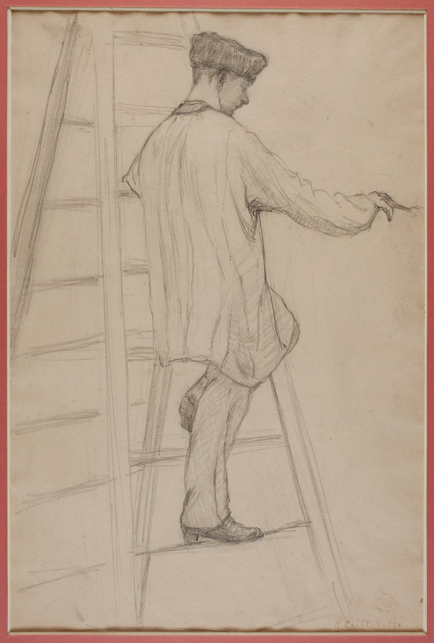 Tanulmány a szobafestők számára: Férfi a létrán alkotó: Gustave Caillebotte