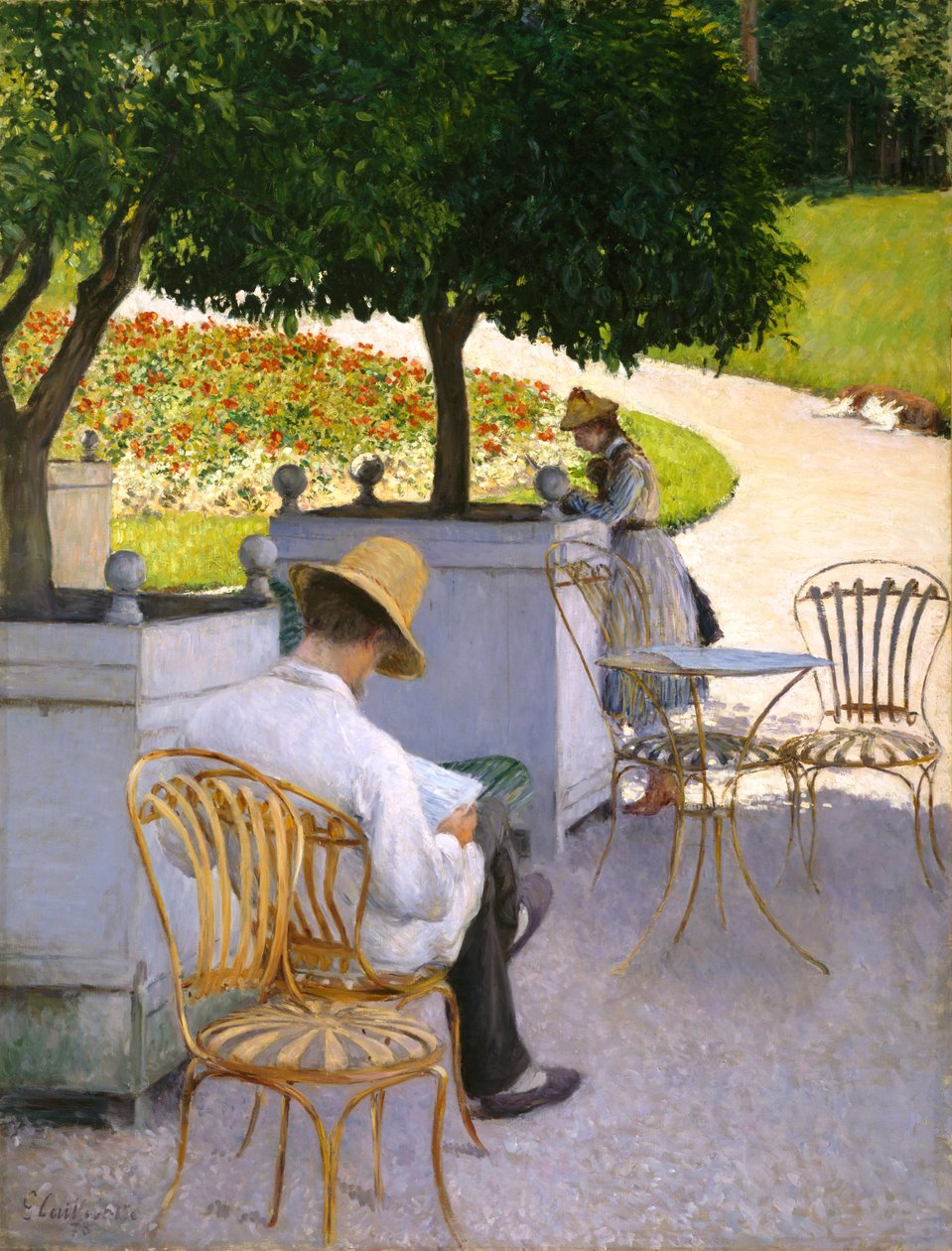 A narancsfák vagy a művész testvére a kertjében alkotó: Gustave Caillebotte