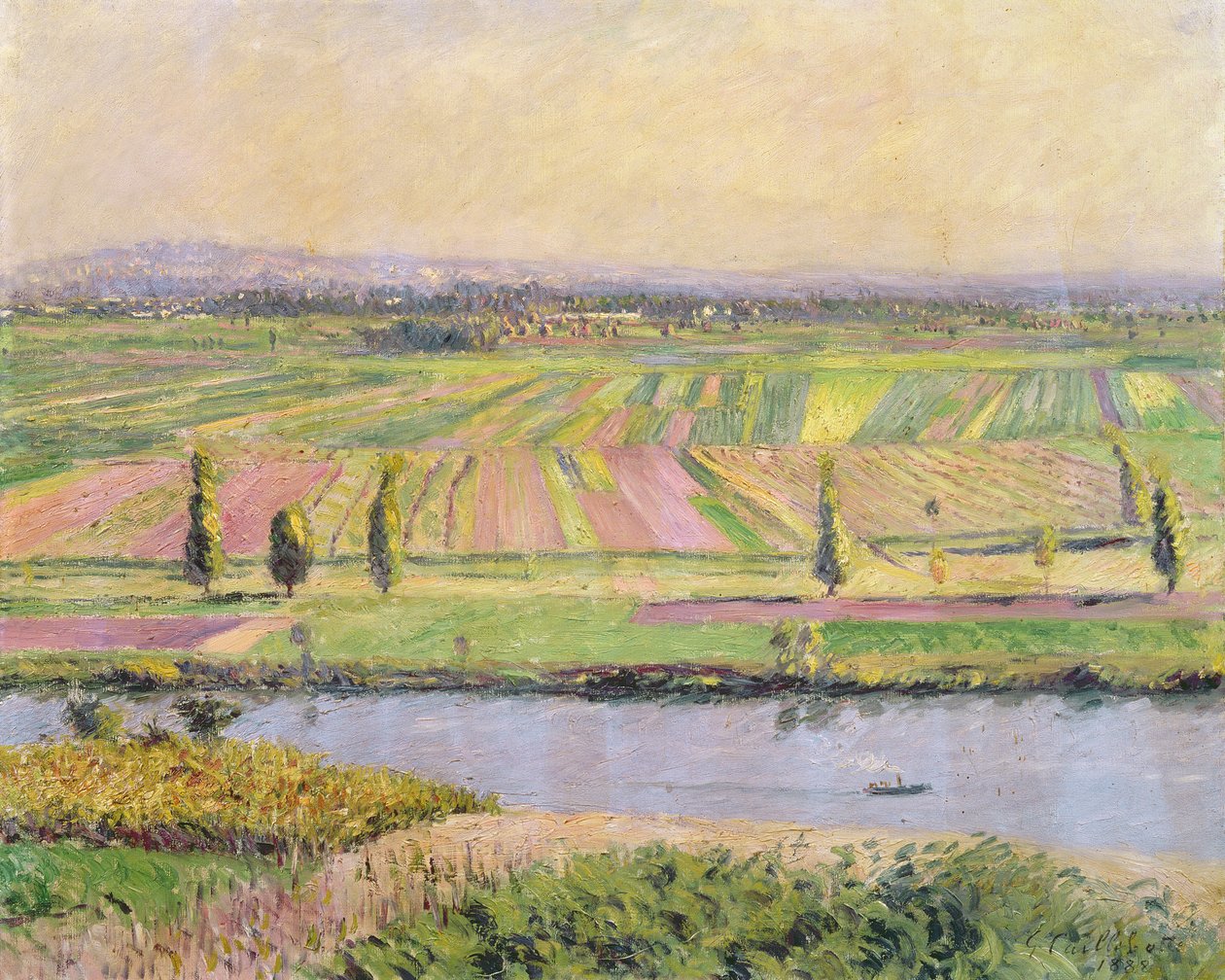 Gennevilliers síksága Argenteuil dombjairól, 1888 alkotó: Gustave Caillebotte