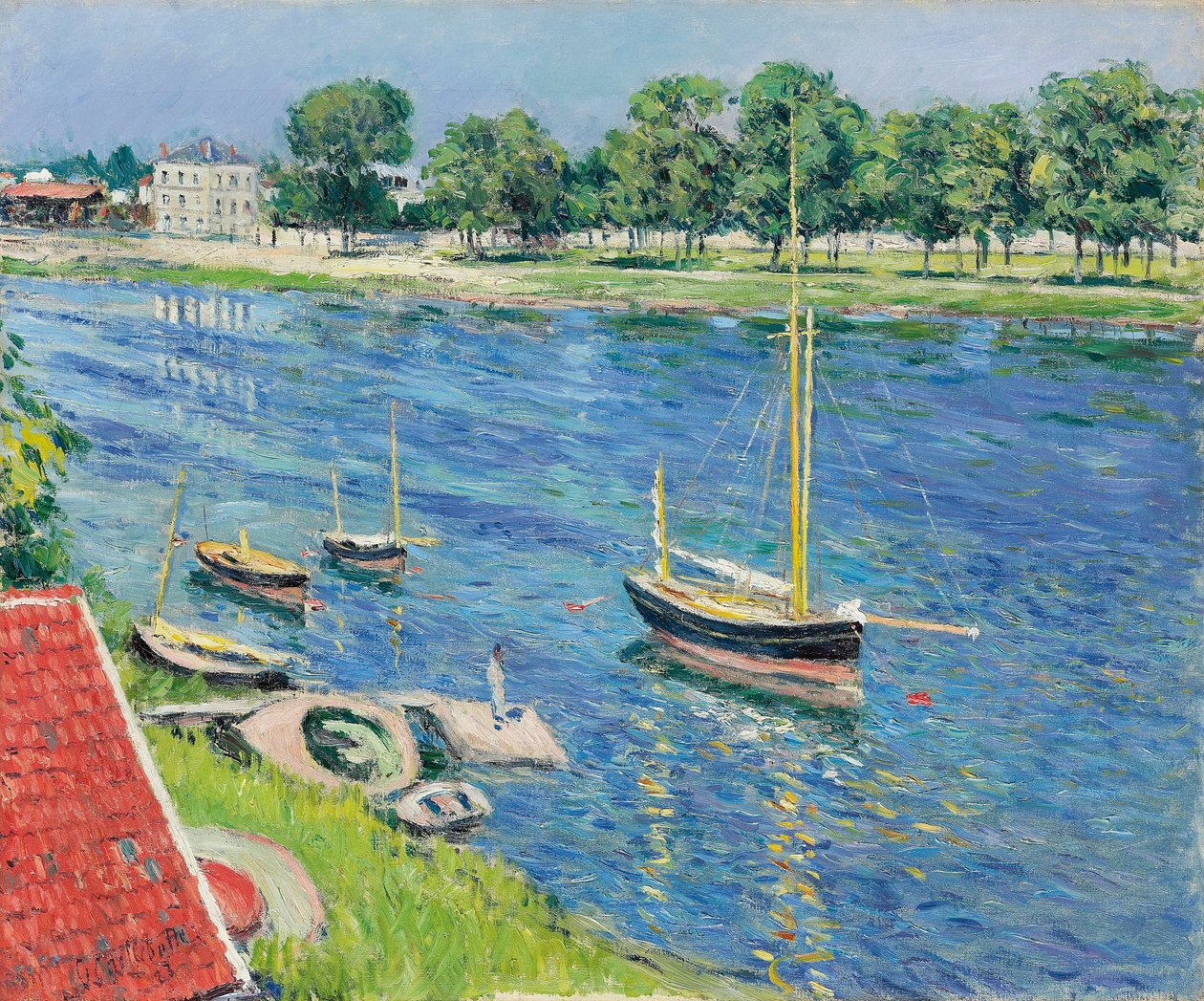 A Szajna Argenteuilban, Hajók horgonynál; A Szajna Argenteuil-ban, horgonyzó csónakok, 1883 alkotó: Gustave Caillebotte