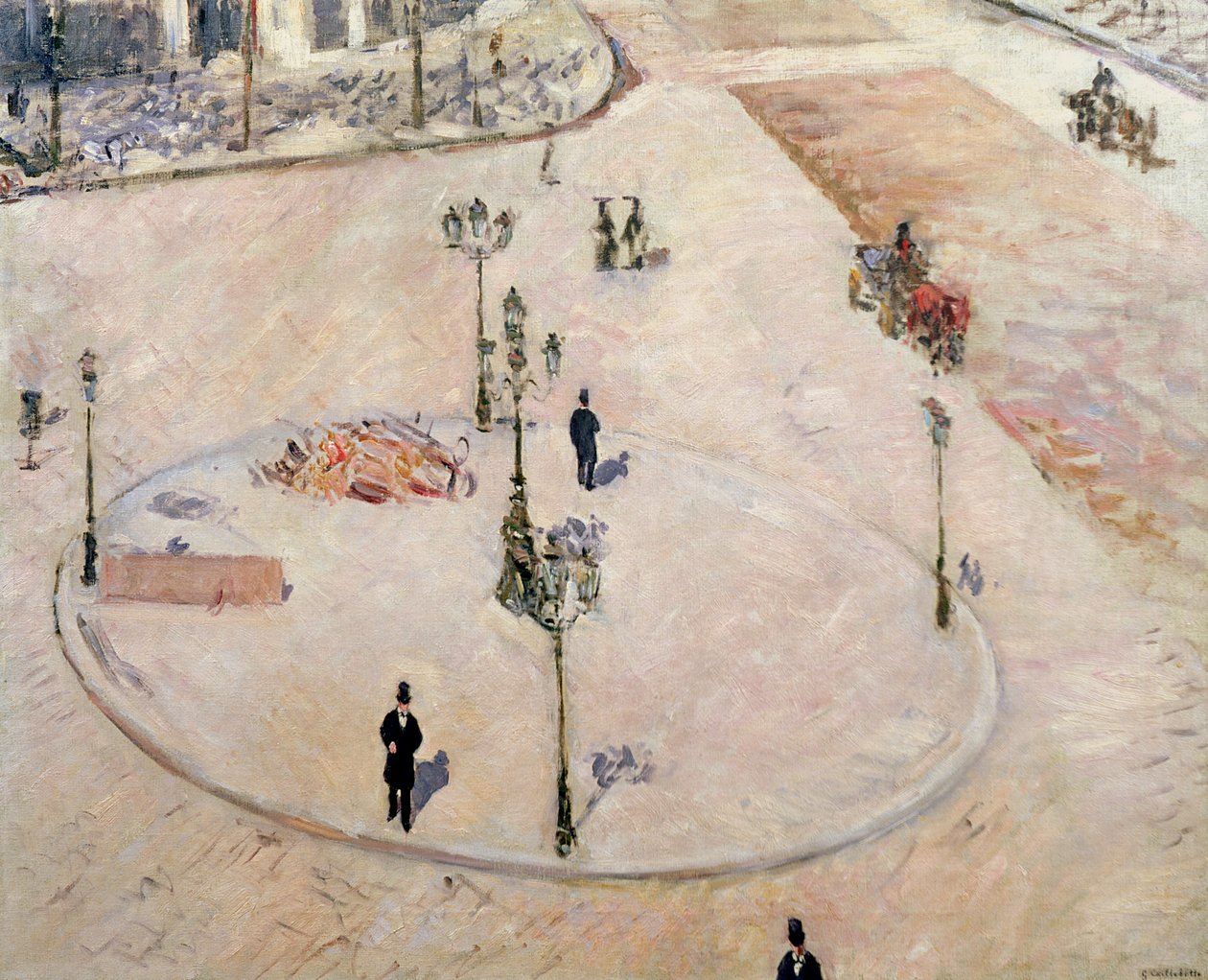 Traffic Island a Boulevard Haussmannon, 1880 alkotó: Gustave Caillebotte