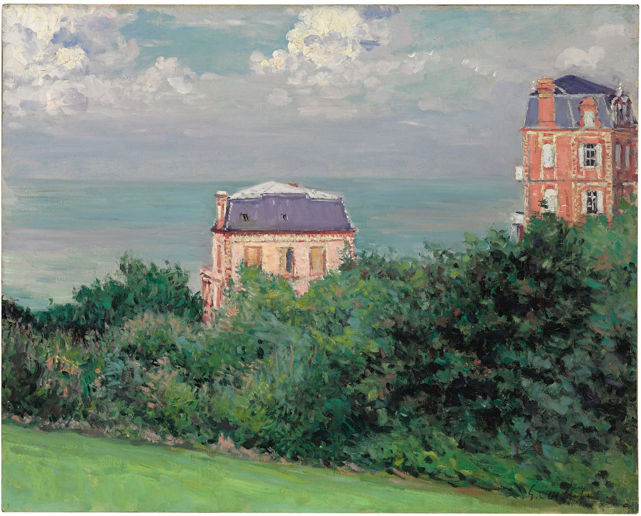 Villák Villers-sur-Merben (olaj, vászon) alkotó: Gustave Caillebotte