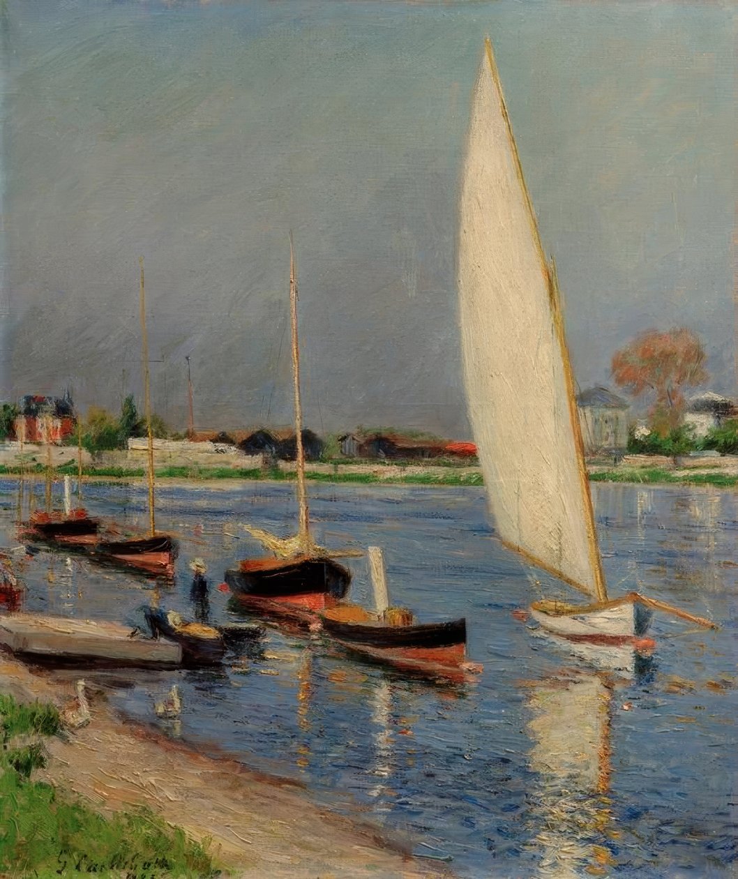 Vitorlások a Szajnán Argenteuilban alkotó: Gustave Caillebotte