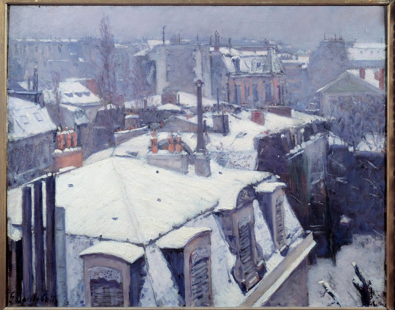 Vue des roofs (effet de neige) Gustave Caillebotte (1848-1894) párizsi festménye 1878 V. 0,64x0,82 m Párizs, musee d