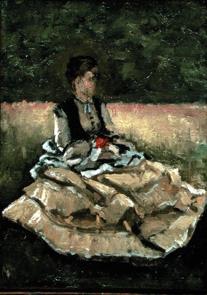 Nő ül a pázsiton (olaj, vászon) alkotó: Gustave Caillebotte
