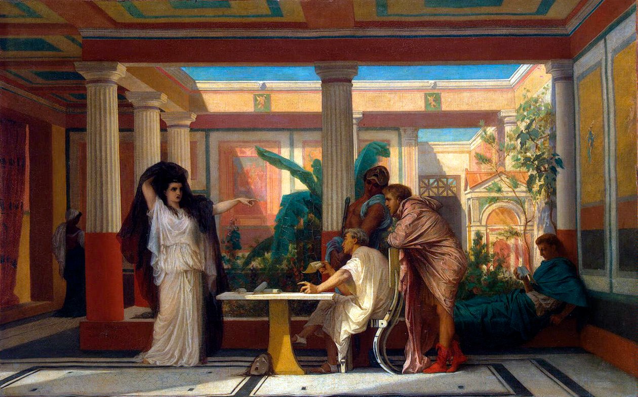 Színházi próba egy ókori római költő házában”, 1855. alkotó: Gustave Clarence Rodolphe Boulanger