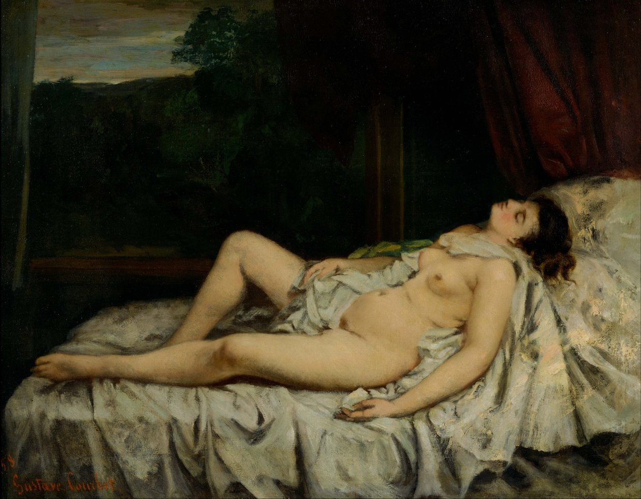 Alvó meztelenül alkotó: Gustave Courbet