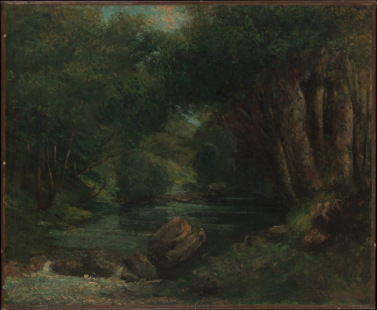 Egy patak az erdőben alkotó: Gustave Courbet