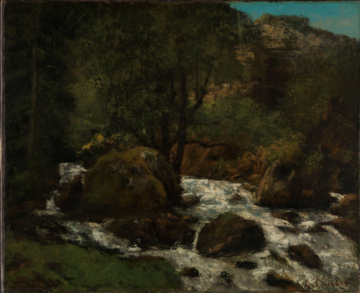 A patak az erdőben, Jura, 1865 körül (olaj, vászon) alkotó: Gustave Courbet