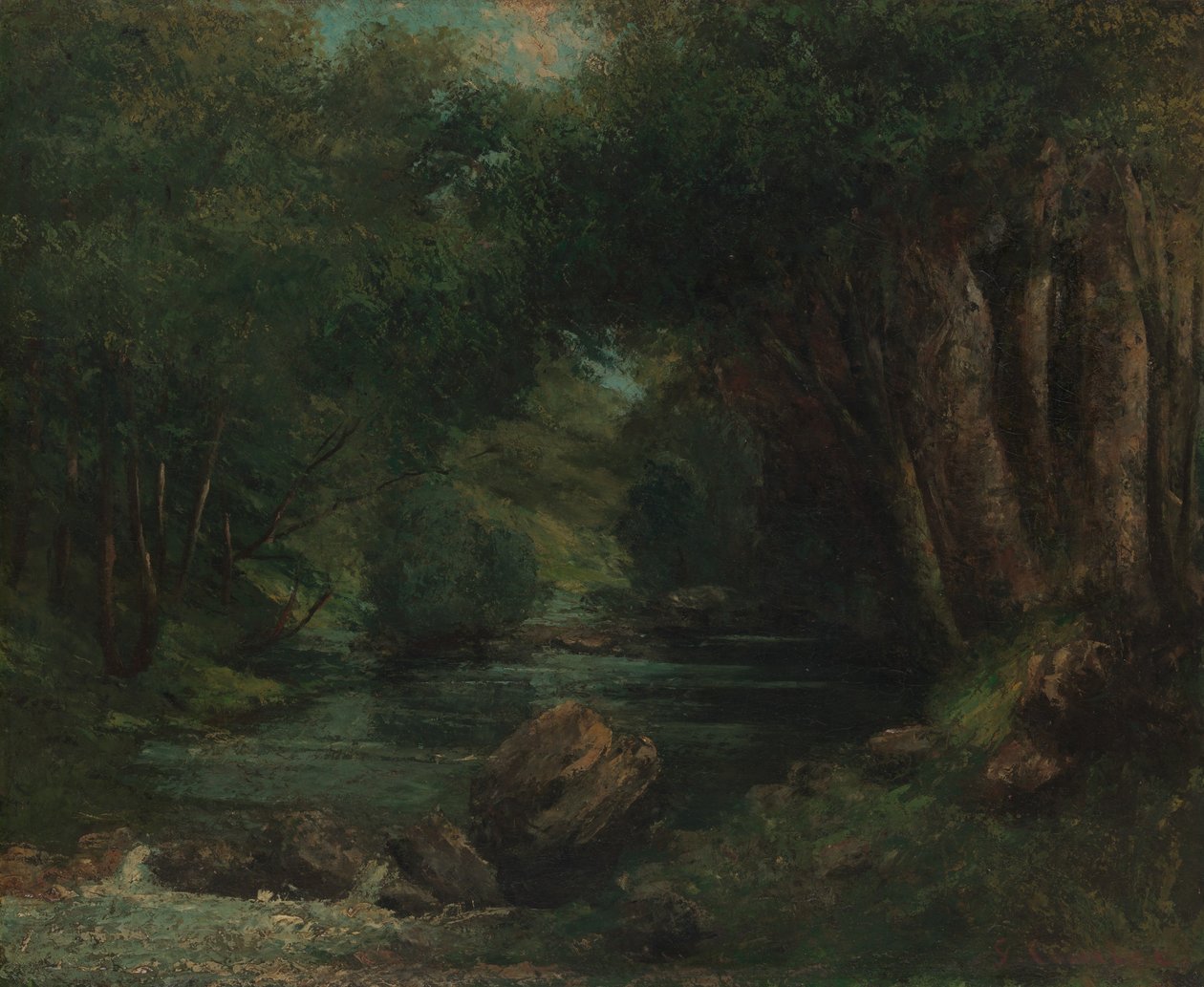 Egy patak az erdőben, kb. 1868-77. alkotó: Gustave Courbet