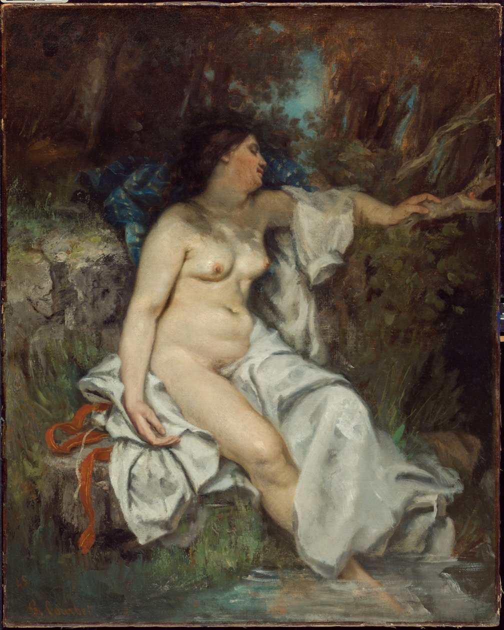 Patak mellett alvó fürdőző alkotó: Gustave Courbet