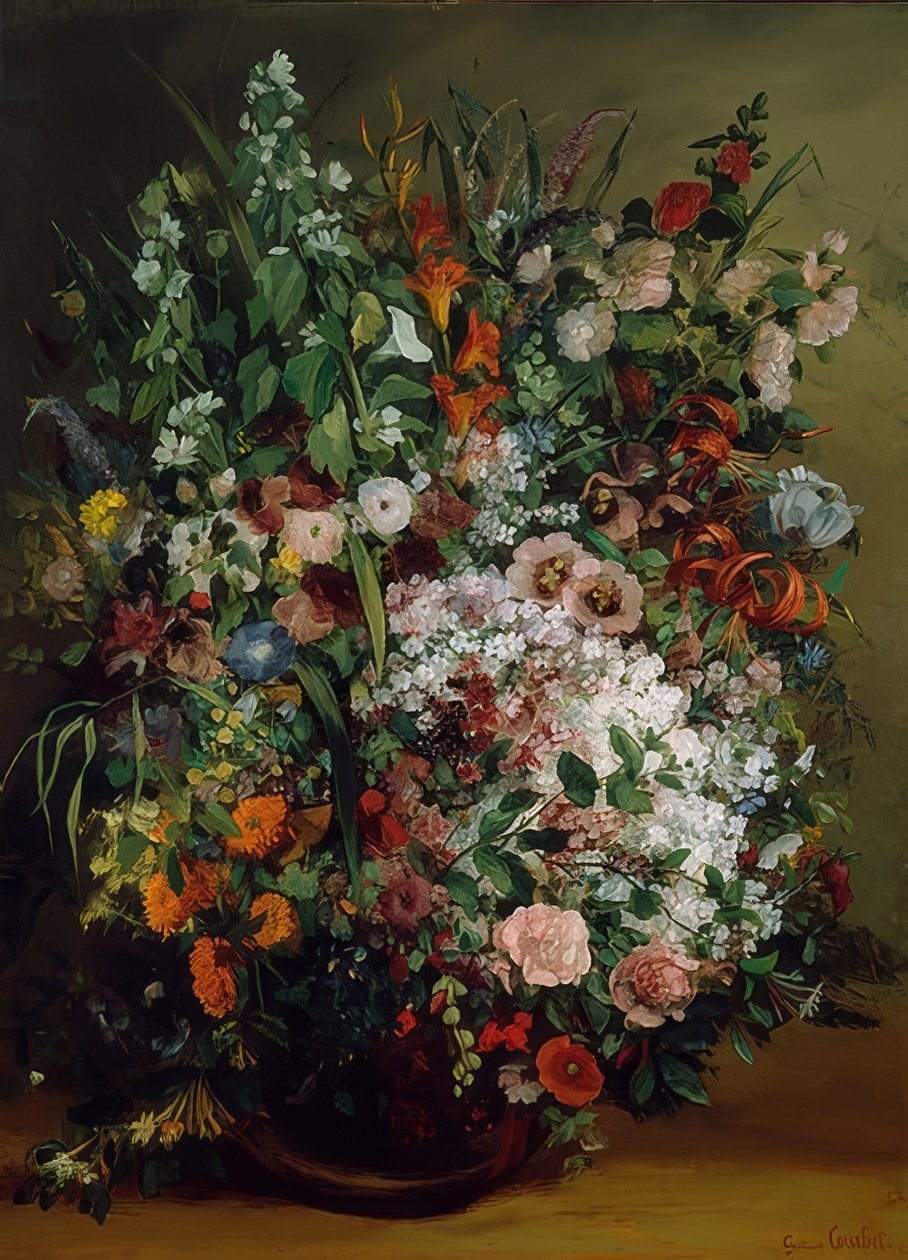 Virágcsokor egy vázában. 1862 alkotó: Gustave Courbet