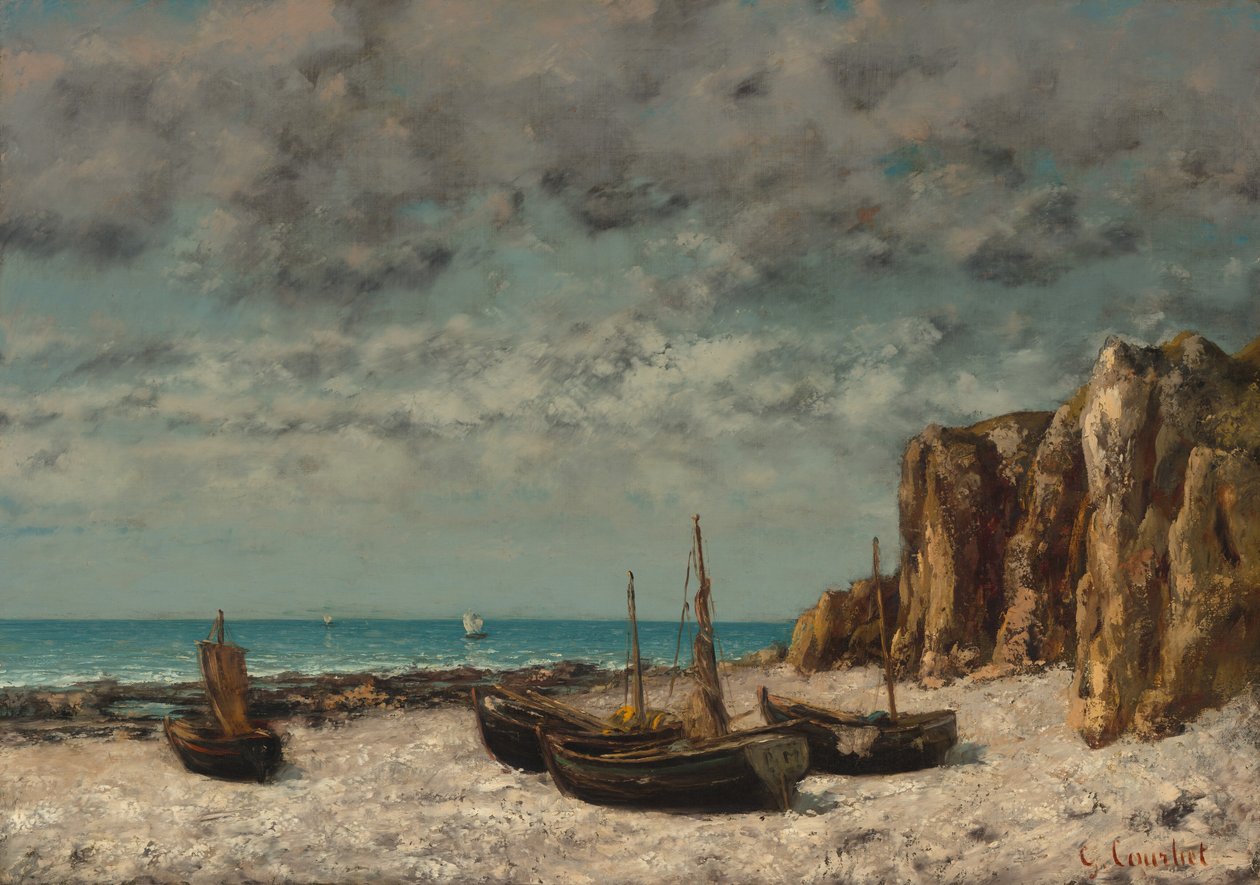 Hajók a tengerparton, Etretat alkotó: Gustave Courbet