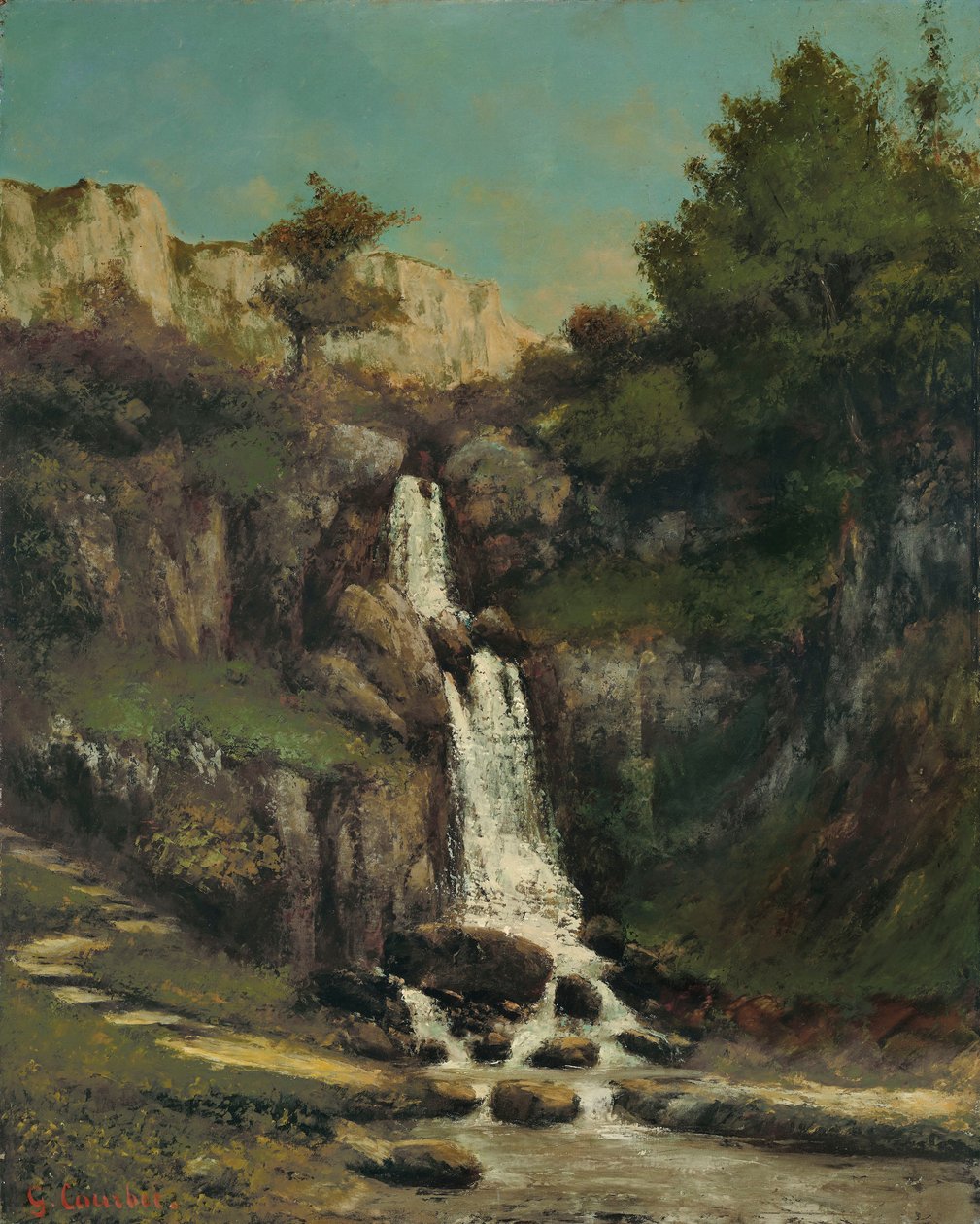 A la Loue sziklás pereme Courbet 1864 alkotó: Gustave Courbet