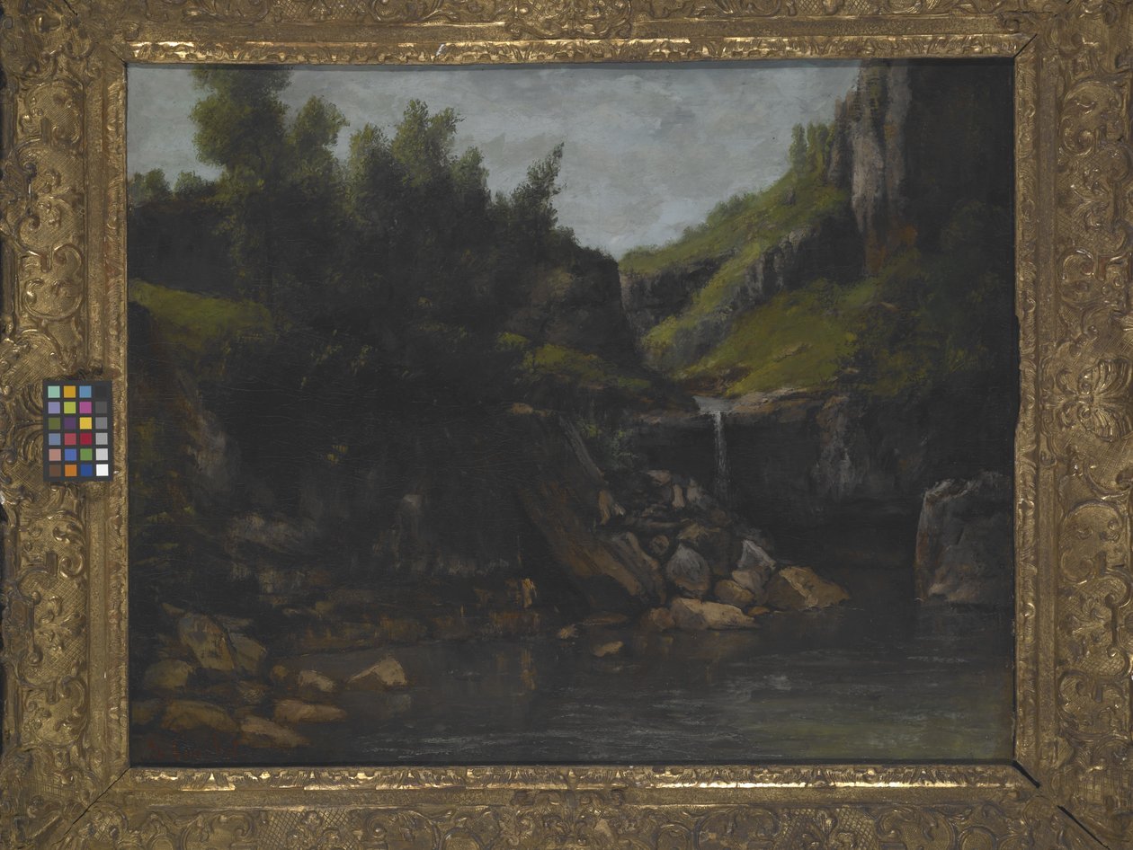 Cascade In A Rocky Landscape (olaj, vászon) alkotó: Gustave Courbet