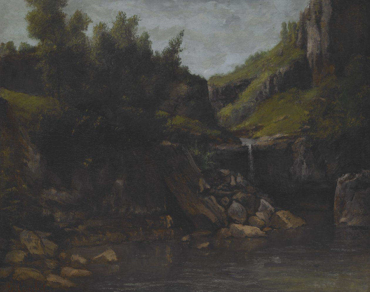 Cascade in a Rocky Landscape, 1872-1874 körül (olaj, vászon) alkotó: Gustave Courbet