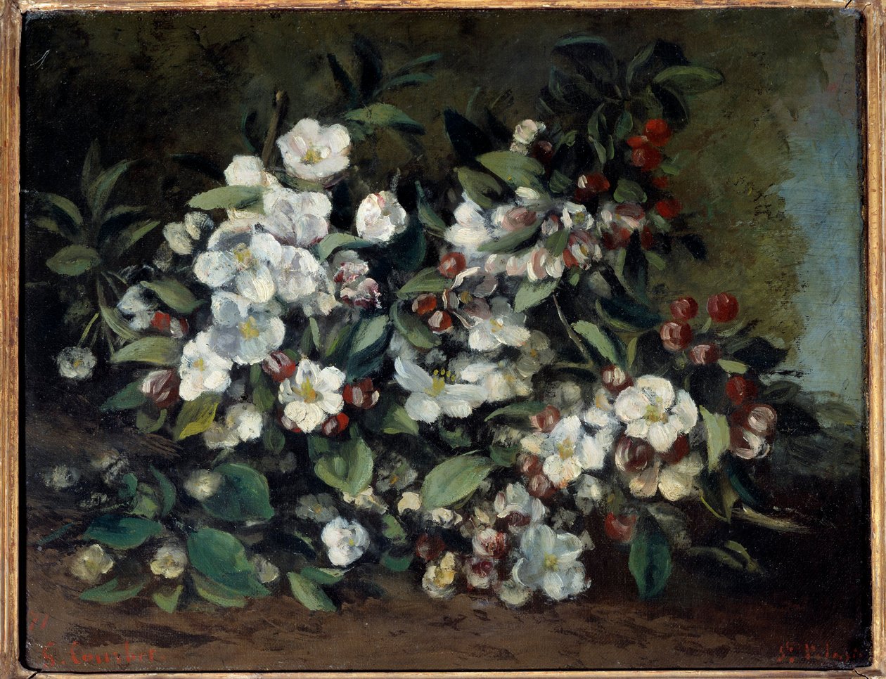 Cseresznyevirágok vagy virágzó almaágak. Gustave Courbet (1819-1877) festménye alkotó: Gustave Courbet