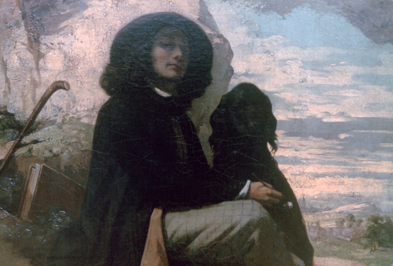 Courbet fekete kutyájával, 1842 alkotó: Gustave Courbet