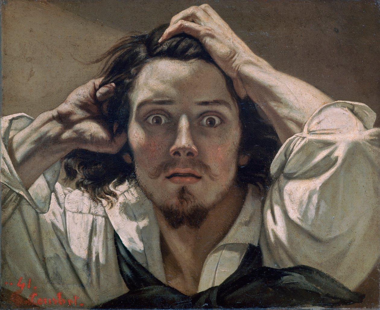 „Kétségbeesett, önarckép”, 1841 alkotó: Gustave Courbet