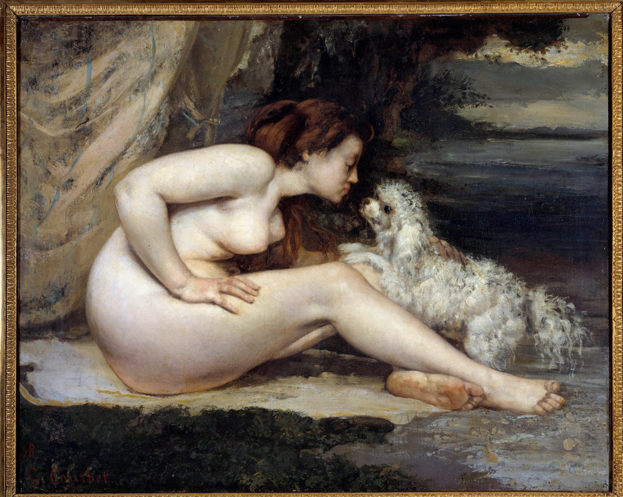 Kutya meztelen nő. Leontine Renaude portréja. Gustave Courbet (1819-1877) festménye alkotó: Gustave Courbet