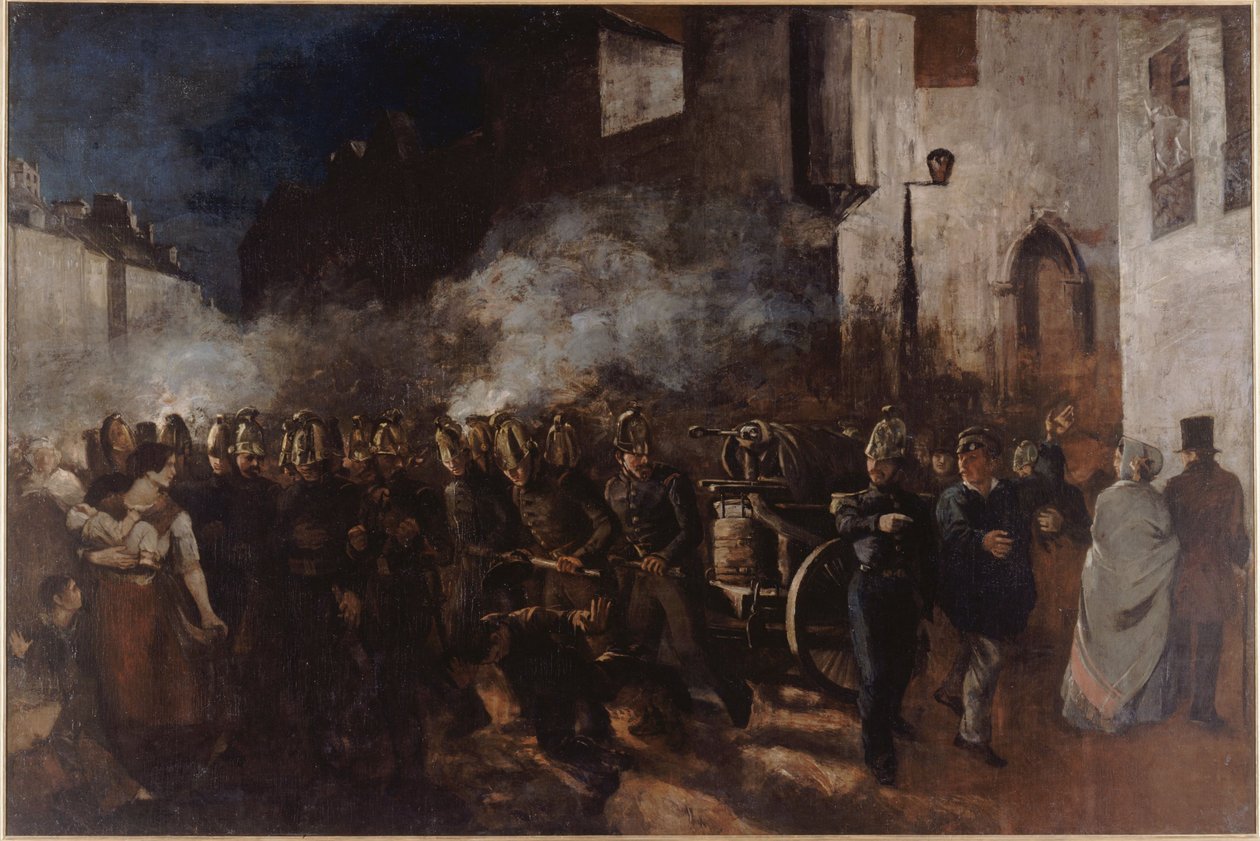 Tűzhöz rohanó tűzoltók, 1850 és 1851 között (olaj) alkotó: Gustave Courbet