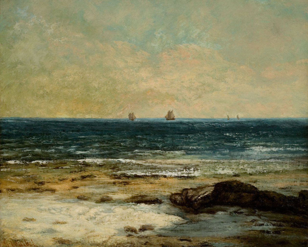 Francia: Les Bords de la mer à Palavas alkotó: Gustave Courbet