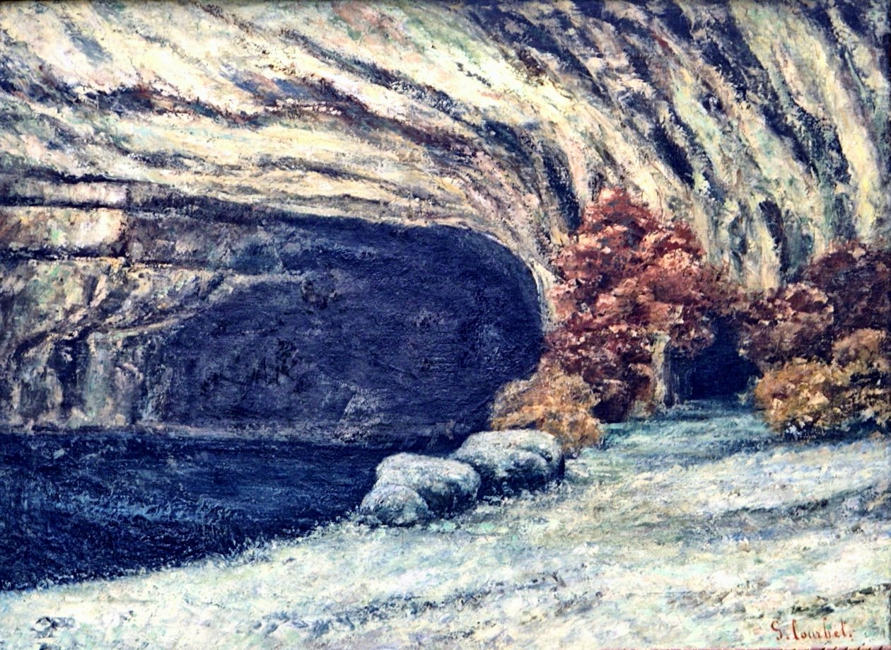 Hóval borított Loue barlang alkotó: Gustave Courbet