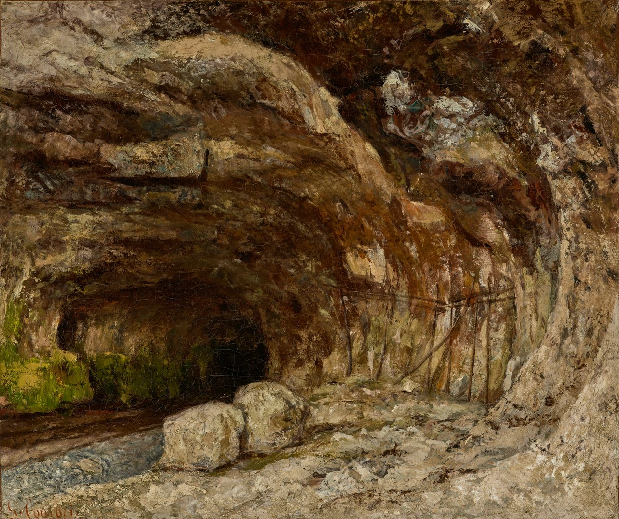 A Sarrazine-barlang Nans-sous-Sainte-Anne közelében alkotó: Gustave Courbet
