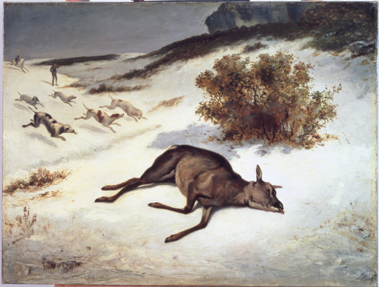 Hind Forced Down in the Snow, 1866 alkotó: Gustave Courbet