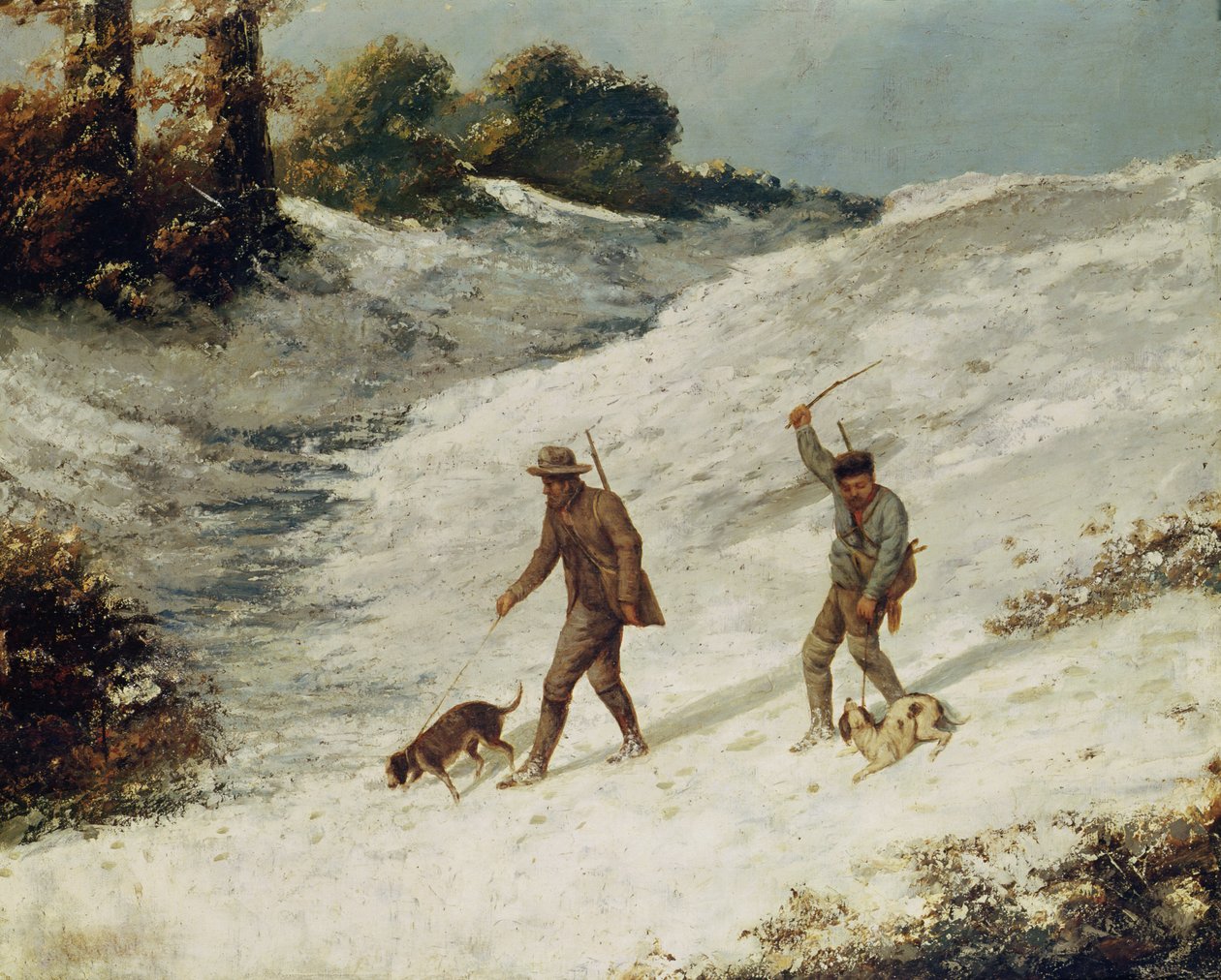 Vadászok a hóban vagy Az orvvadászok alkotó: Gustave Courbet