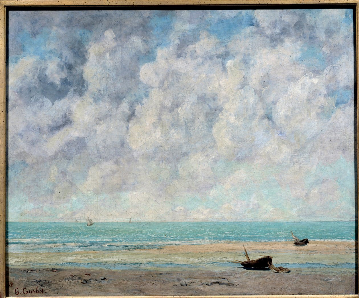 A tenger nyugodt időben alkotó: Gustave Courbet