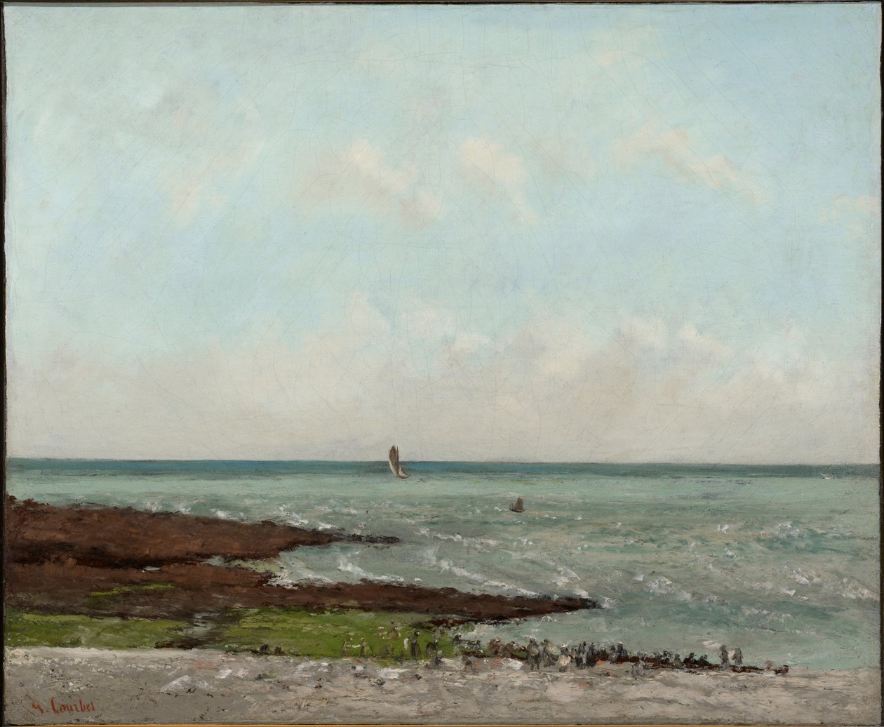 Mosónők apálykor, Étretat alkotó: Gustave Courbet