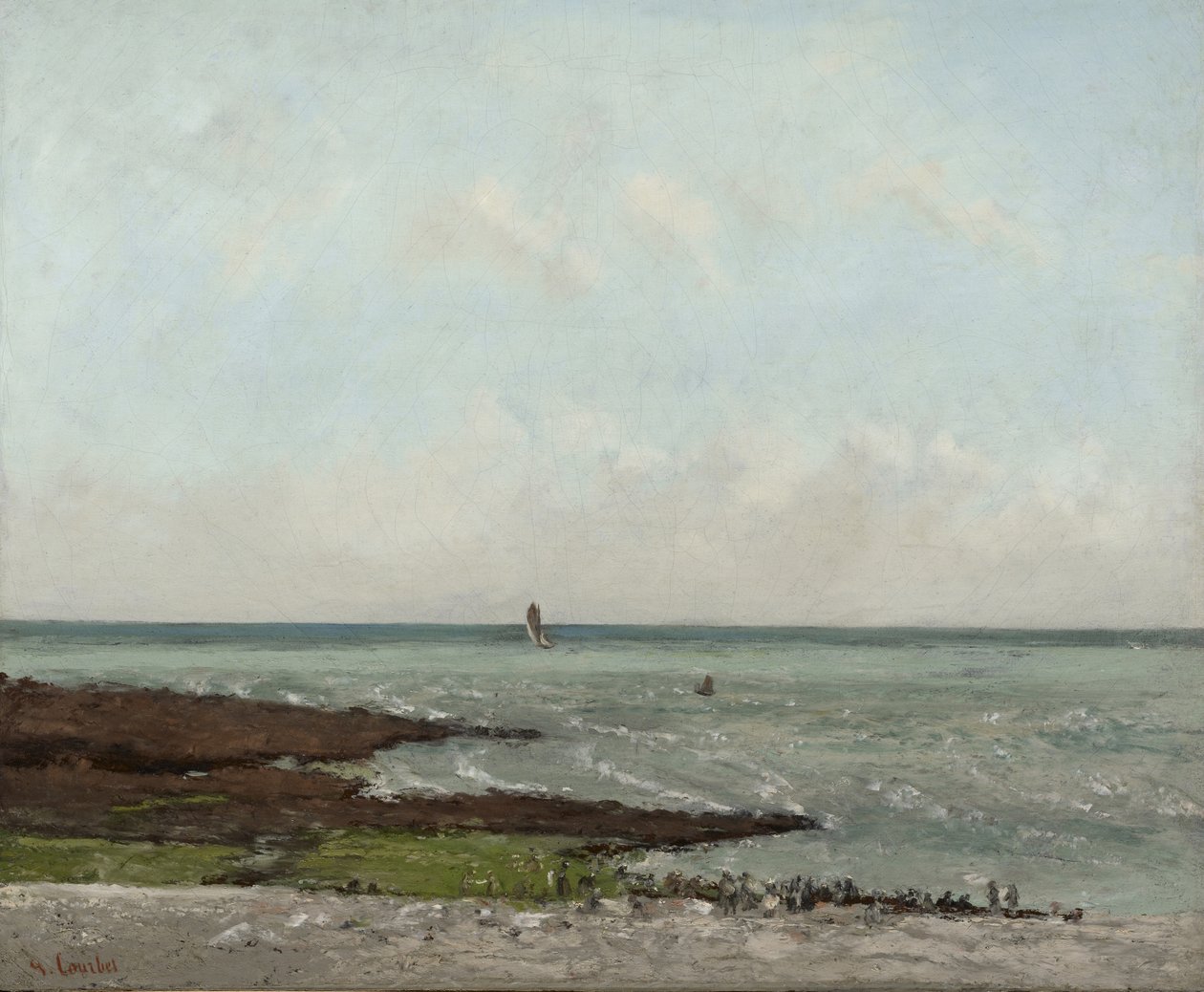 Mosók apálykor, Étretatban, 1866 vagy 1869 alkotó: Gustave Courbet