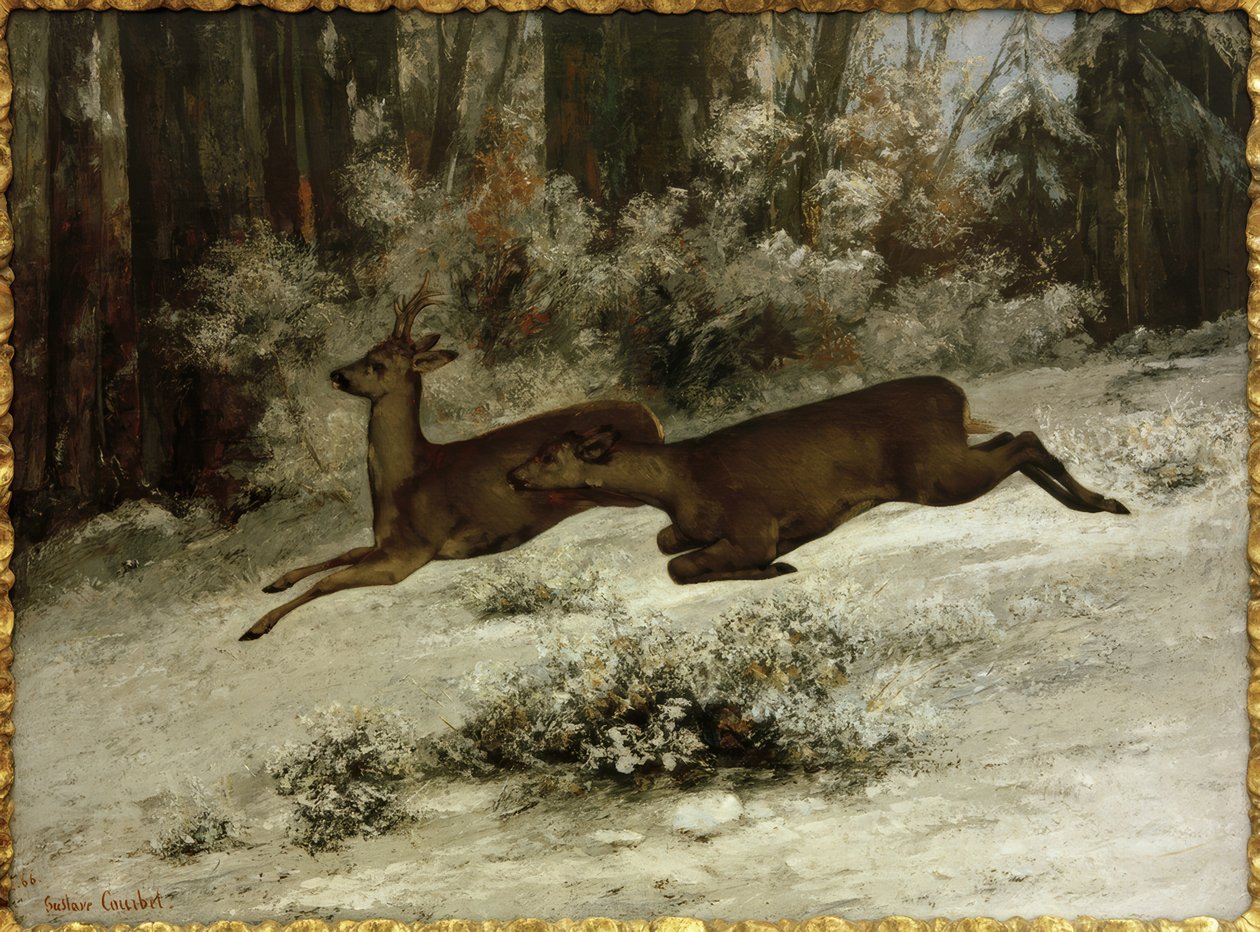 Le Change, szarvasvadászati rendezvény Franche-Comtéban alkotó: Gustave Courbet