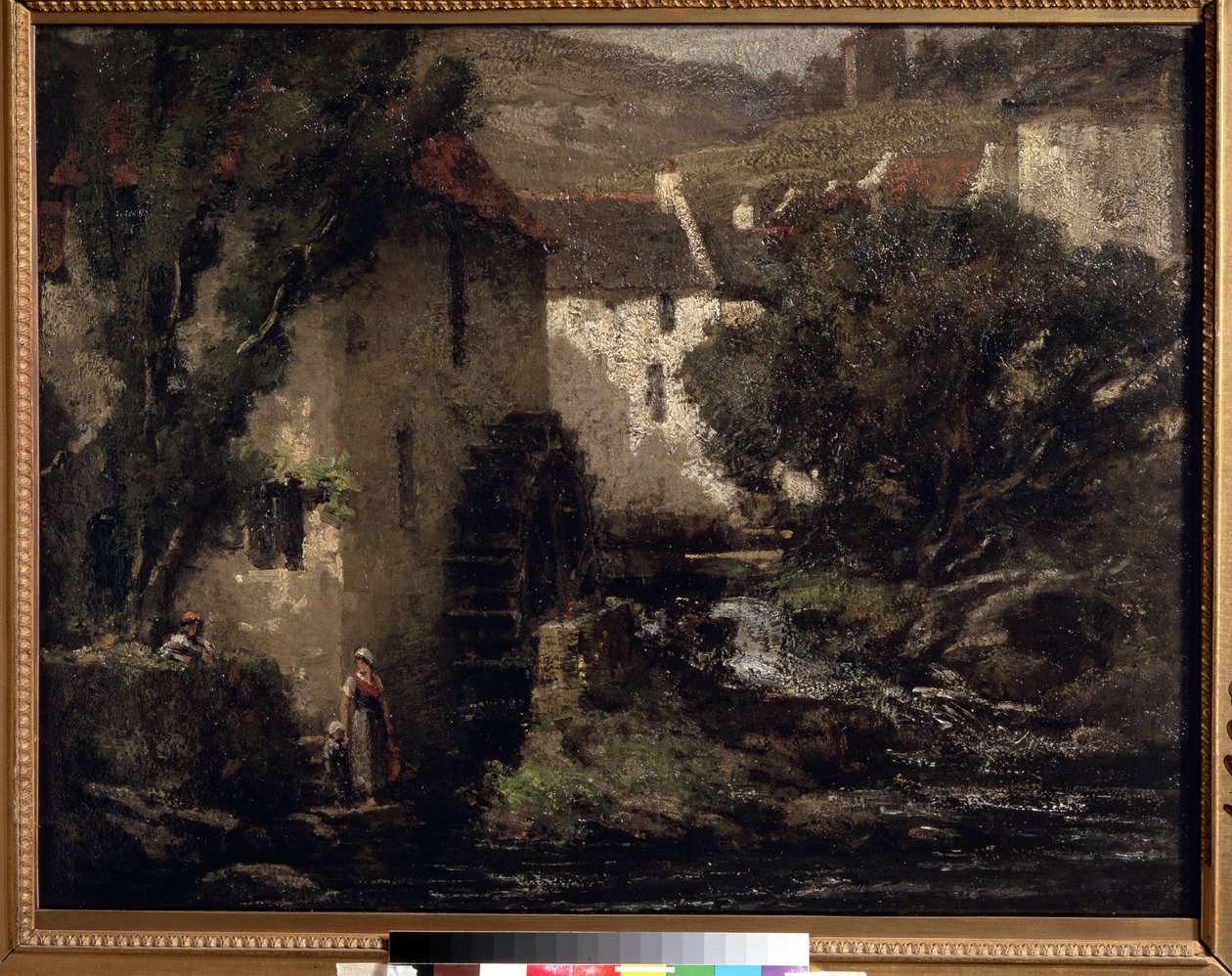 Gustave Courbet (1819-1877) festménye: "A vízi malom" (Water Mill) 19. századi Pouchkine Múzeum alkotó: Gustave Courbet