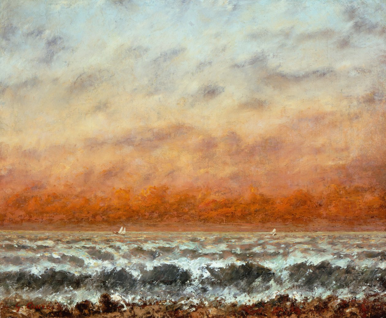Tengeri (olaj, vászon) alkotó: Gustave Courbet