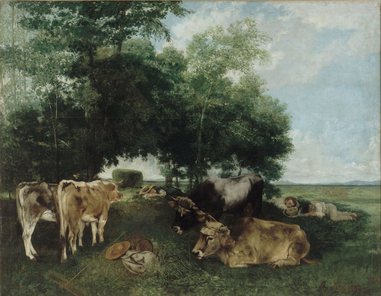 Szunyókálás a Haying szezonban, Doubs Mountains alkotó: Gustave Courbet
