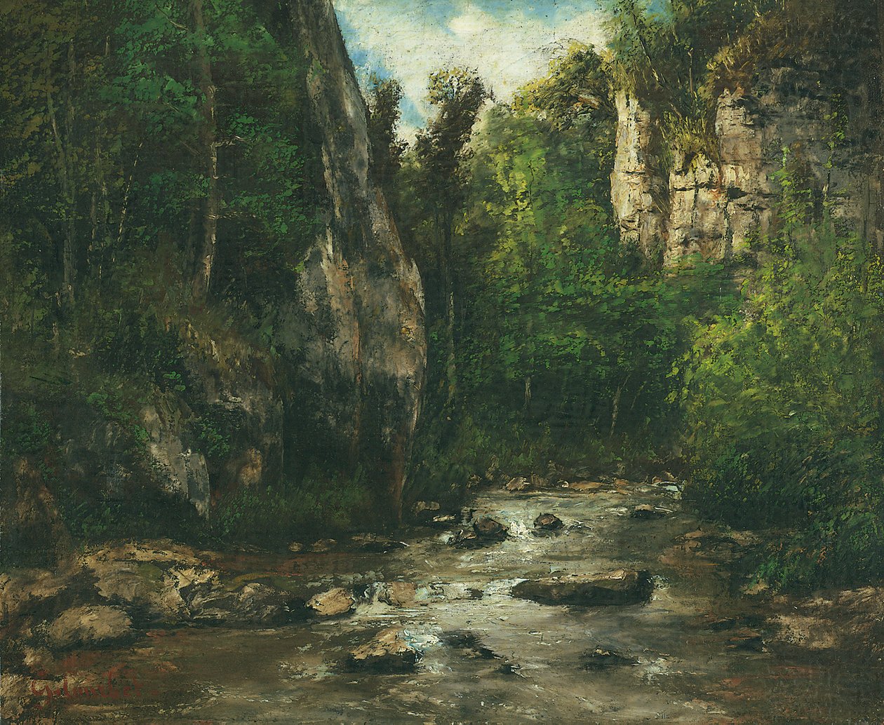 Táj Puit Noir közelében Ornans közelében, 1872 után alkotó: Gustave Courbet