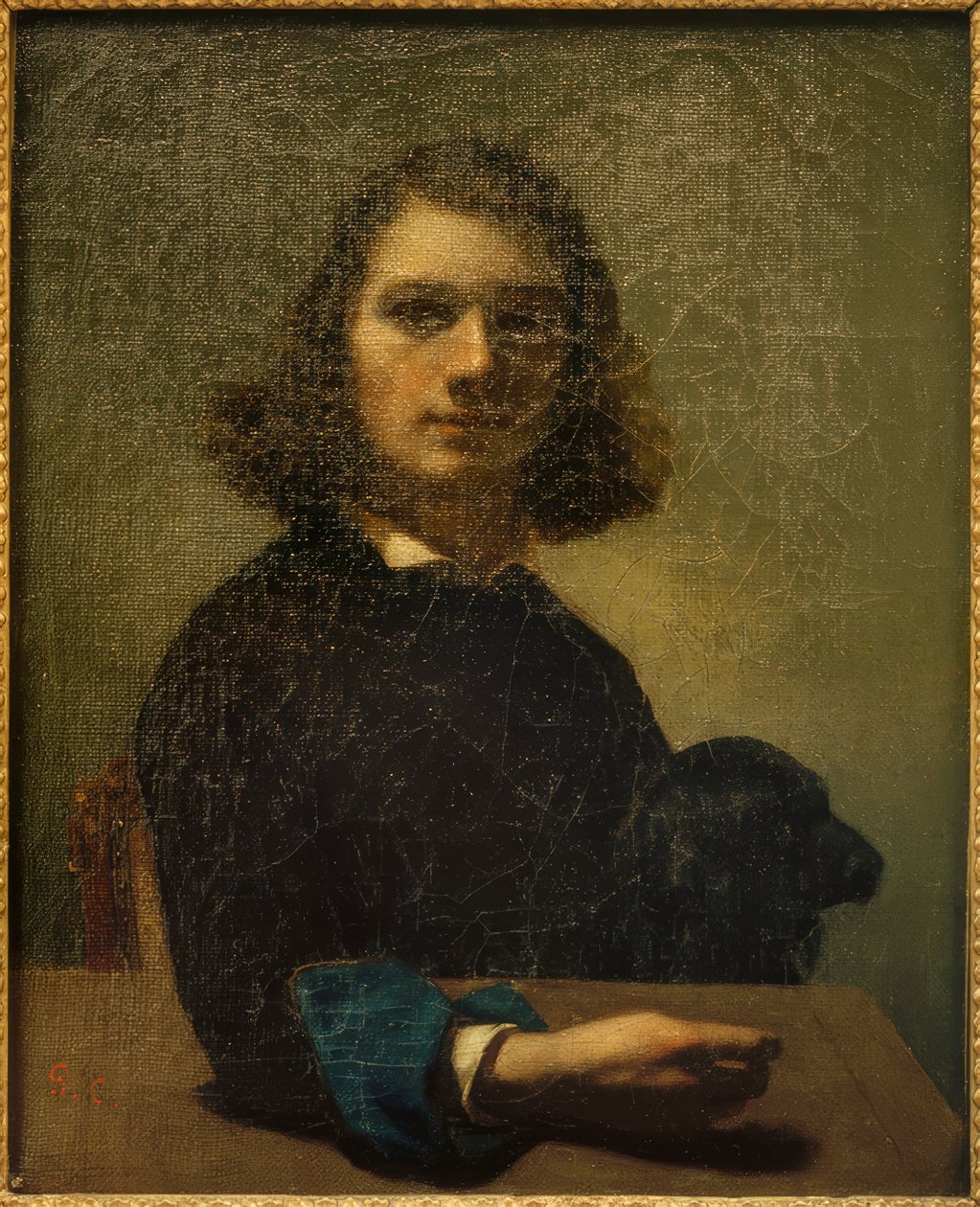 A művész kis portréja a fekete kutyával alkotó: Gustave Courbet