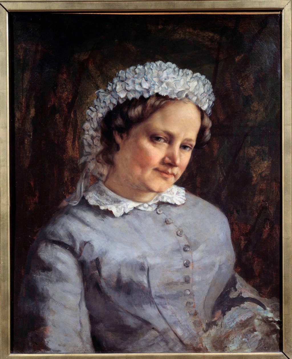 Madame Proudhon (1822-1900), a filozófus, szociológus francia Pierre Joseph Proudhon (1809-1865) feleségének portréja Gustave Courbet (1819-1877) festménye 1865 V. 0,73x0,59 m alkotó: Gustave Courbet