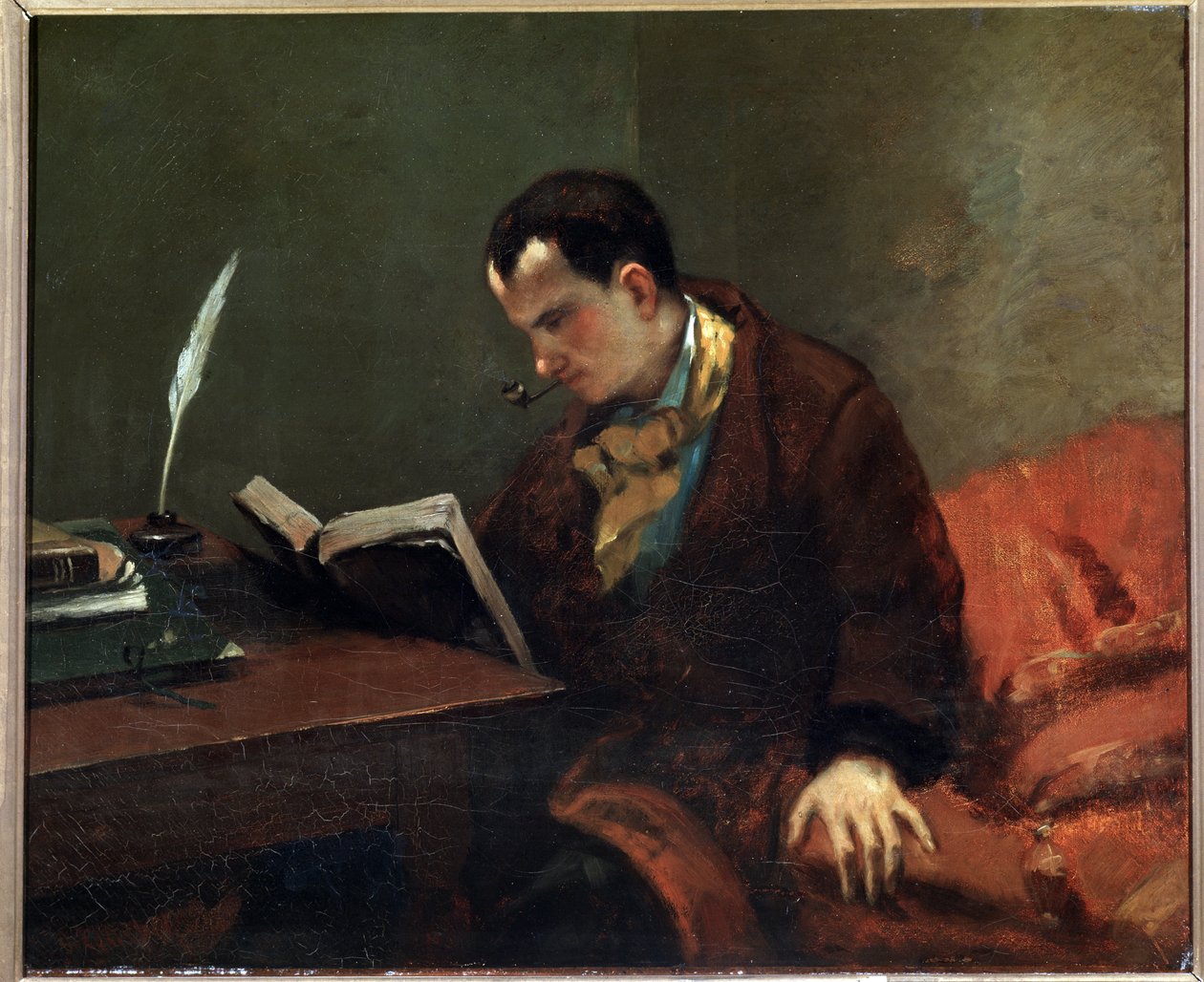 Charles Baudelaire költő portréja - olaj, vászon alkotó: Gustave Courbet