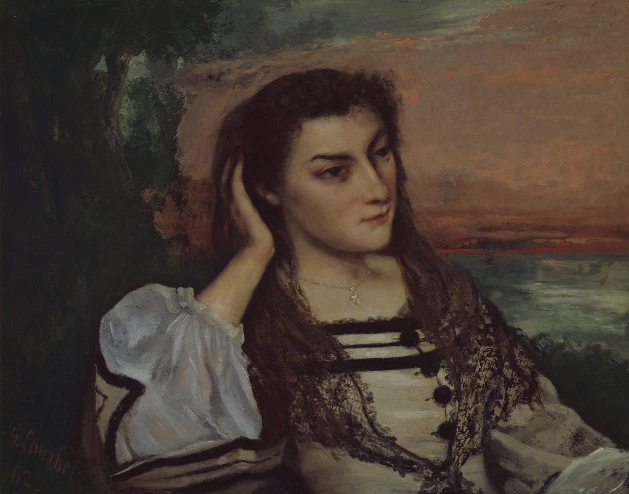 Gabrielle Borreau álmodozási portréja, 1862. alkotó: Gustave Courbet