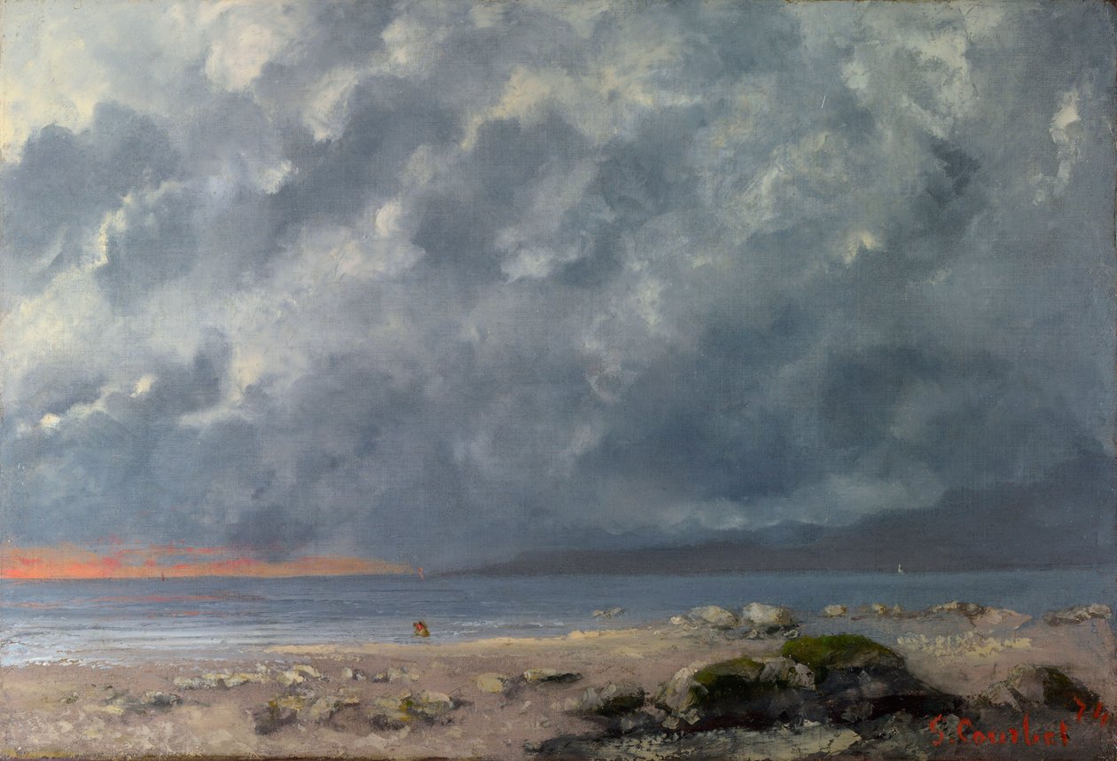 ""Scene de plage"" (Strand jelenet) Peinture de Gustave Courbet (1819-1877) - 1874 - Olaj, vászon Mérete 38x55,5 cm National Gallery, London alkotó: Gustave Courbet