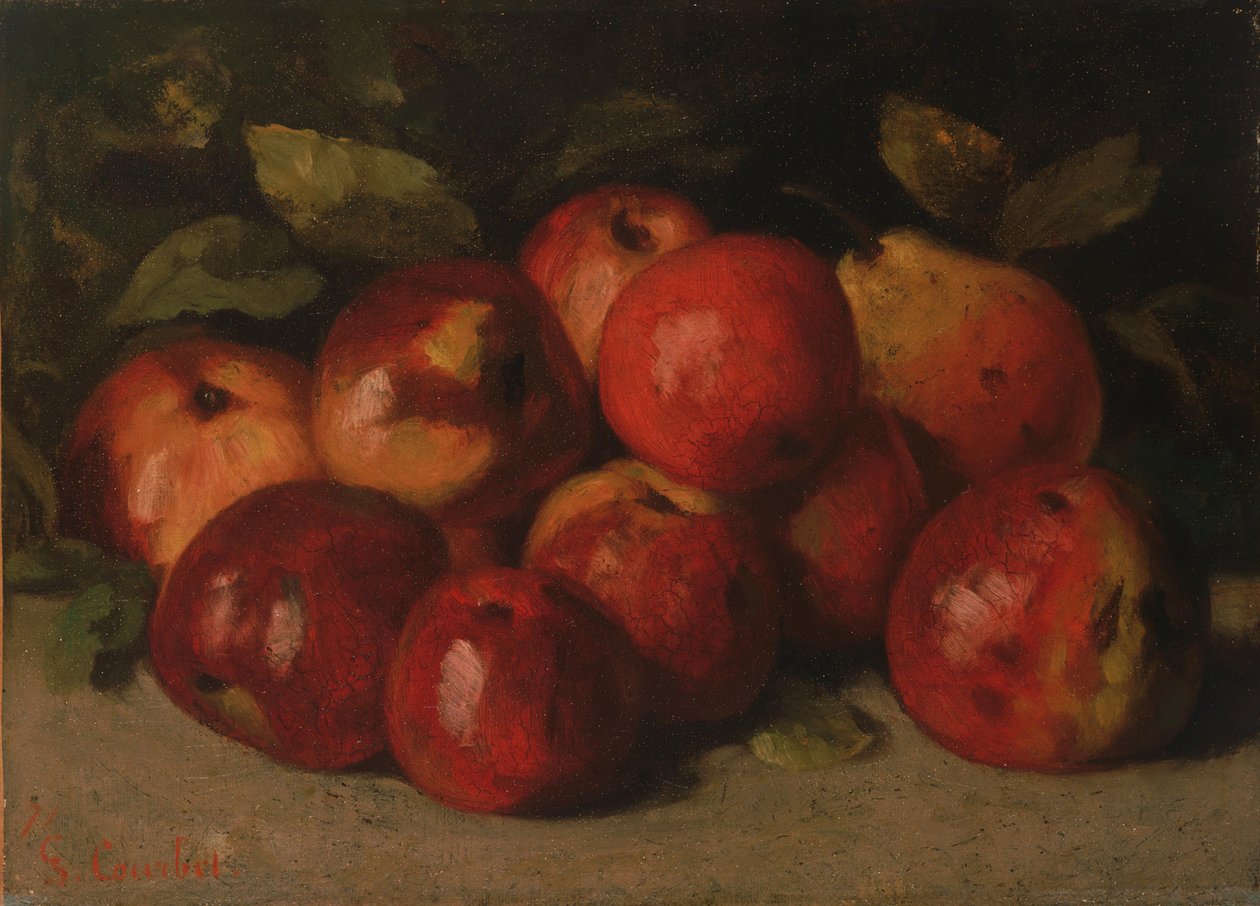 Csendélet almával és körtével alkotó: Gustave Courbet
