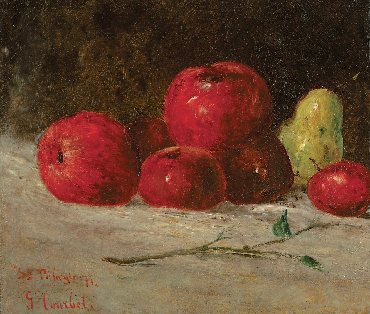 Csendélet, alma és körte, 1871 alkotó: Gustave Courbet