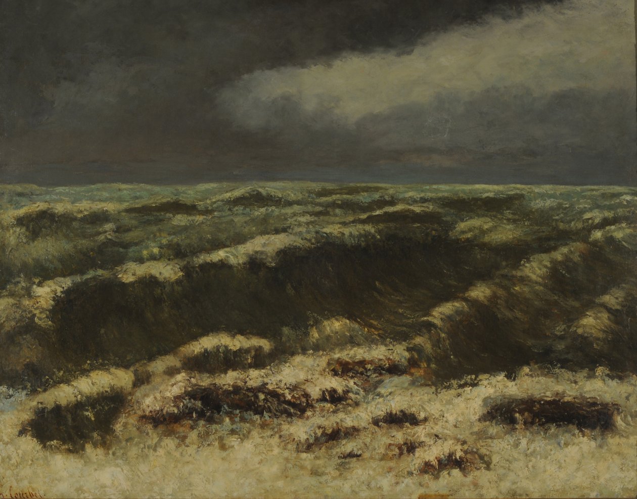 Viharos tenger (olaj, vászon) alkotó: Gustave Courbet