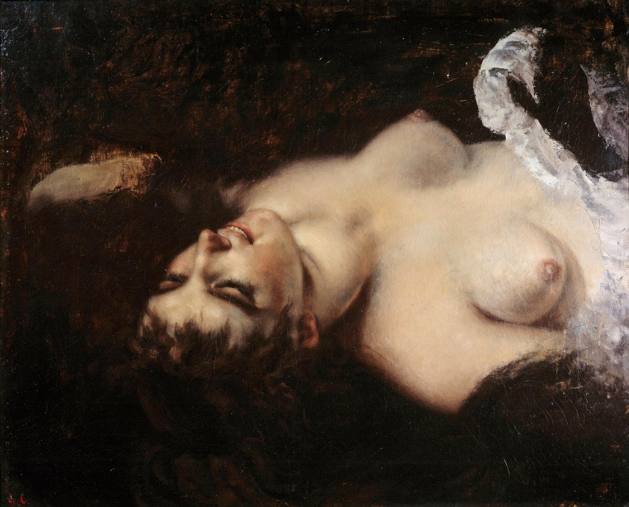 Tanulmány a papagájos nő számára A modell lehet Joanna Hiffernan, dit Jo – Gustave Courbet festménye (1819-1877) alkotó: Gustave Courbet